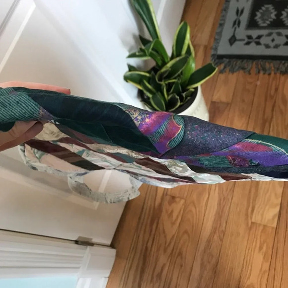 Vintage Handmade Quilted Floral Abstract Patchwork Shoulder Tote Bag - Picture 6 of 10